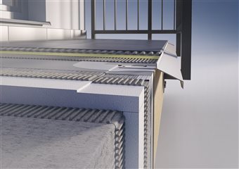Balkonová lišta MAXI Rovná - antracit RAL 7016, 2500 mm