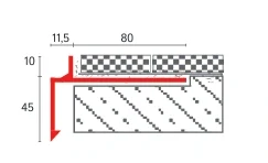 Balkonová lišta PŘÍMÁ, šedý RAL 7035, délka 2500 mm